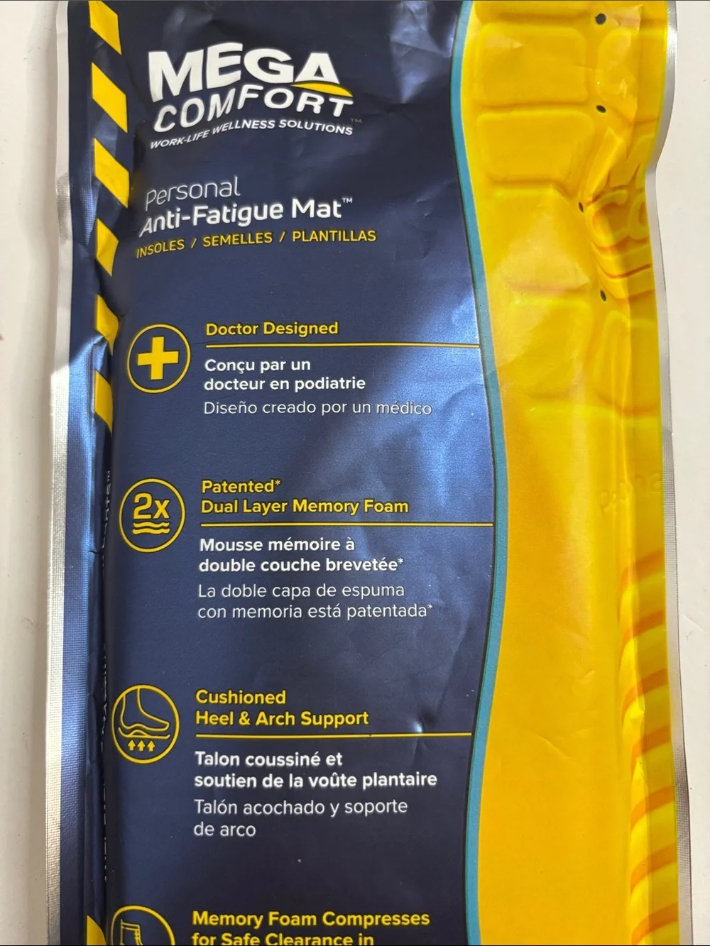 MEGAComfort Unisex Personal Anti-Fatigue Mat Insoles Mens Size 6-7 / Womens 8-9